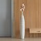 White Floor Vase, Ribbed Design, Modern Elegant Home Decoration, Tall Ceramic Vases, Contemporary Living Room Accent, Trendy Room Enhancement, Versatile Sculptural Look, Sophisticated Decor